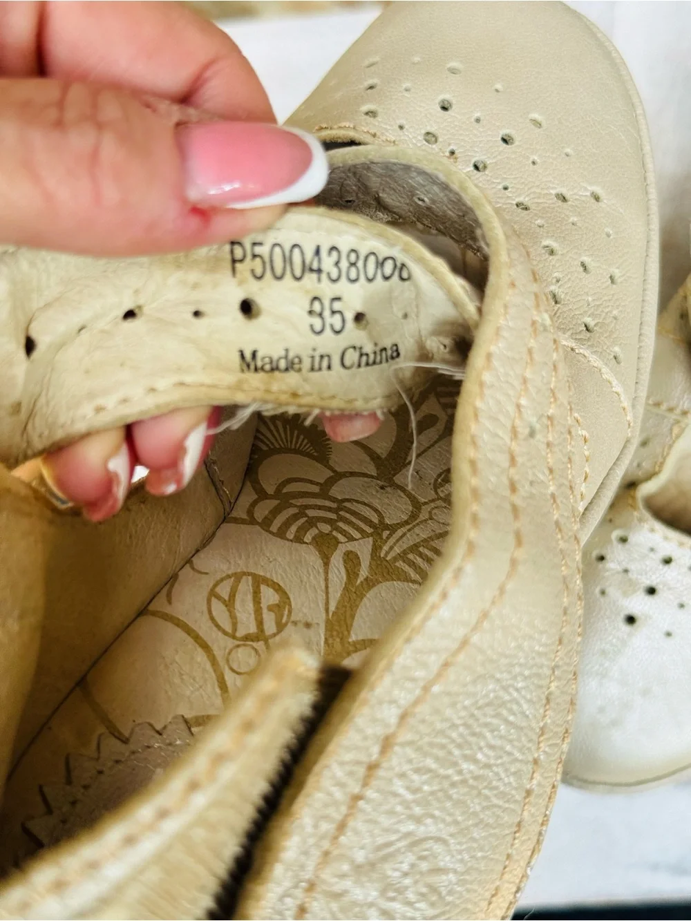 Fly London Gold-Beige Leather Wedge Sandals